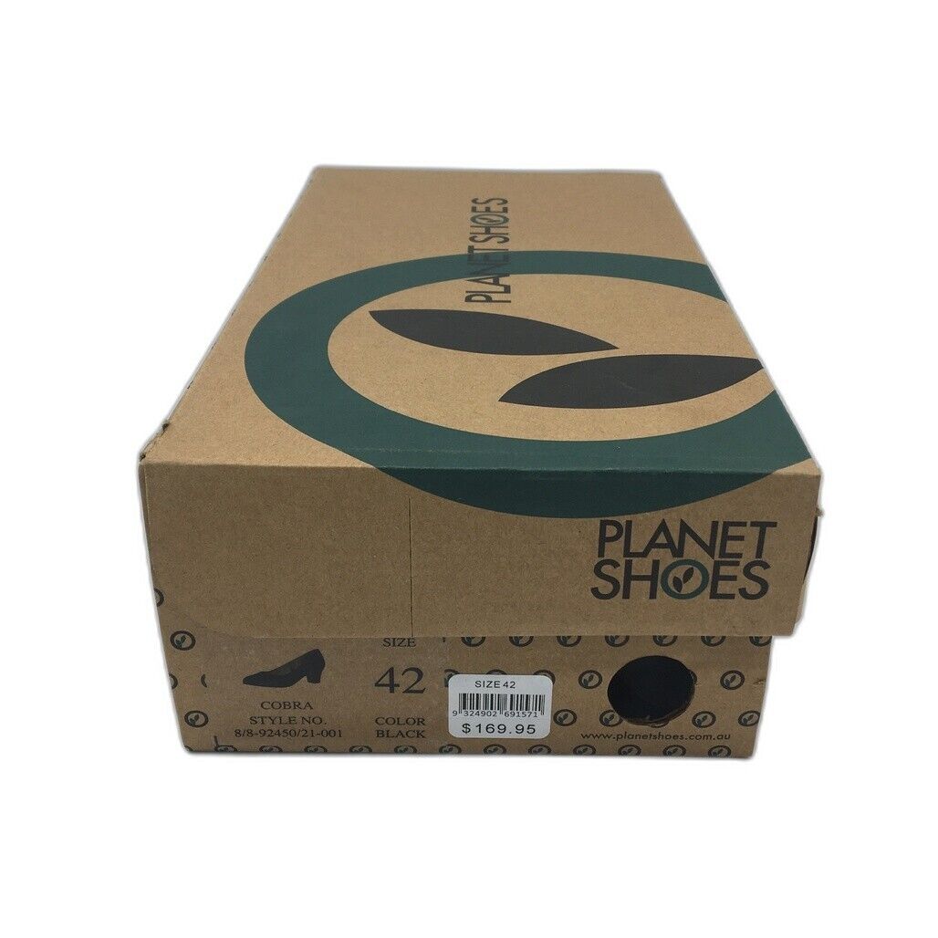 Planet Shoes Cobra Relaxed Fit Leather Heeled Pumps Black Lds Size 42 AUS 11 NEW