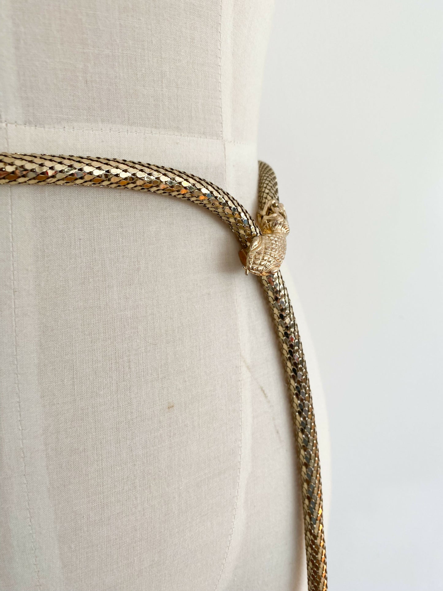 Serpent-Embellished Gold-Tone Belt