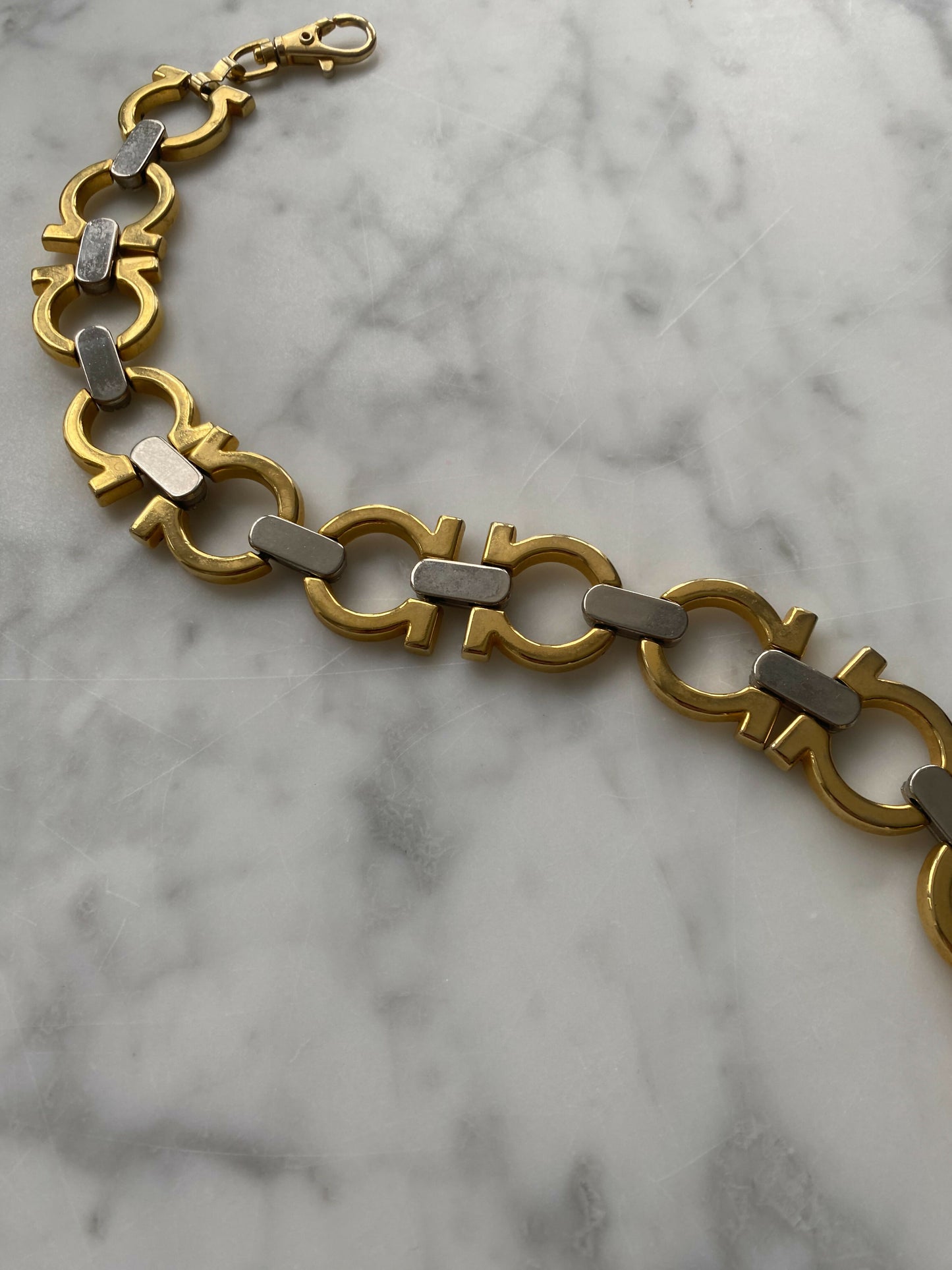 Gold and Silver-tone Chain-link Belt
