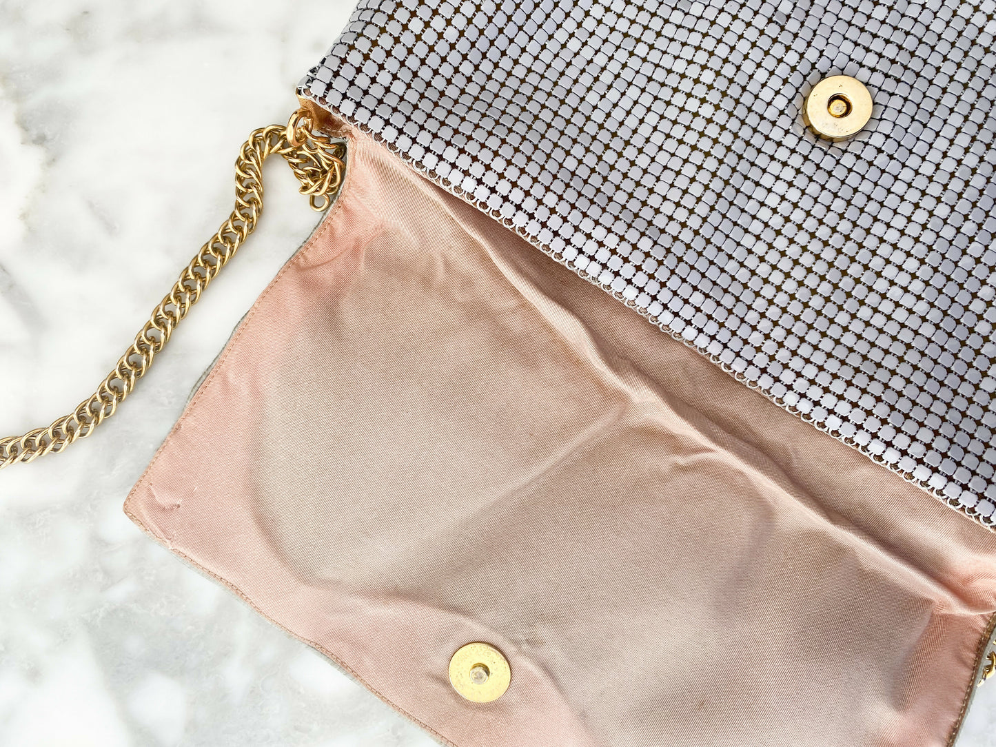 Vintage Park Lane Light-Grey Chainmail Bag