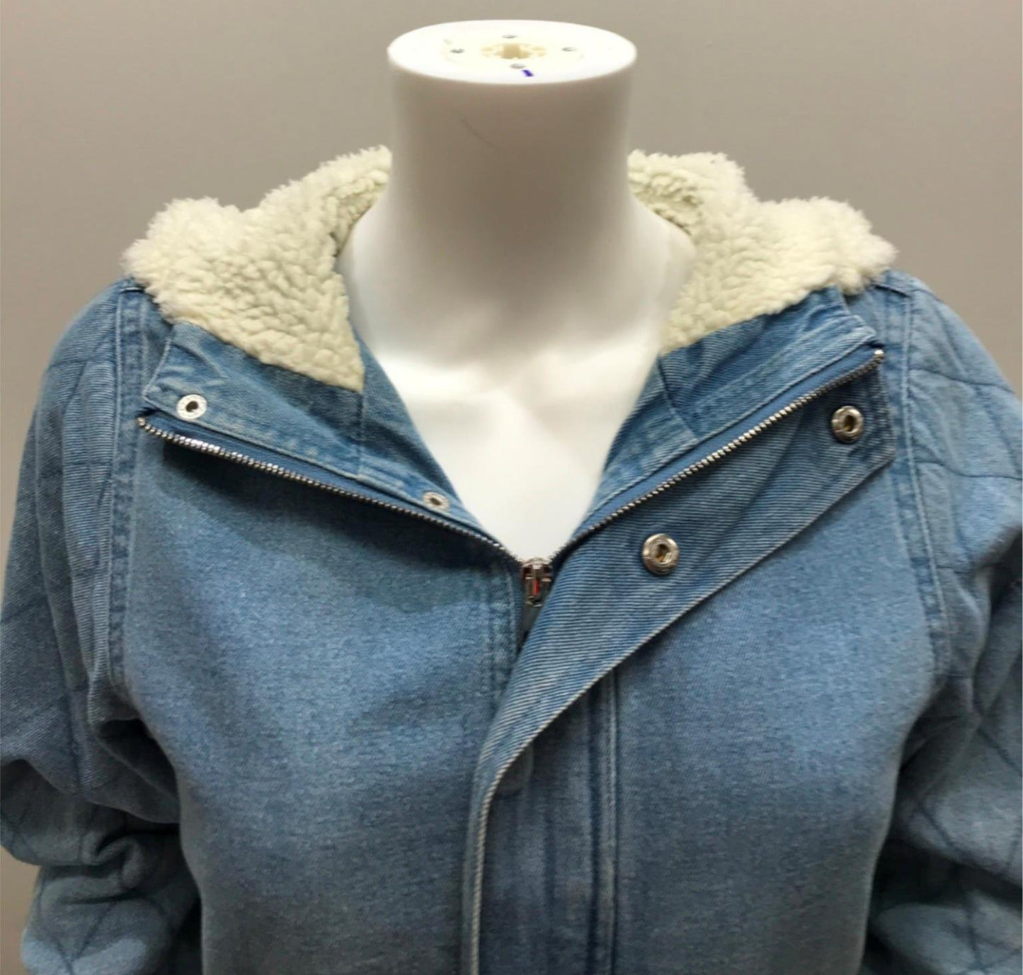 Ghanda Winter Denim Hooded Jacket Polyester Filling Ladies Sz Xs