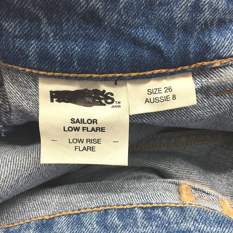 Rollas Organic Cotton Sailor Low Rise Flare Blue Denim Jeans Ladies Size 8 NEW