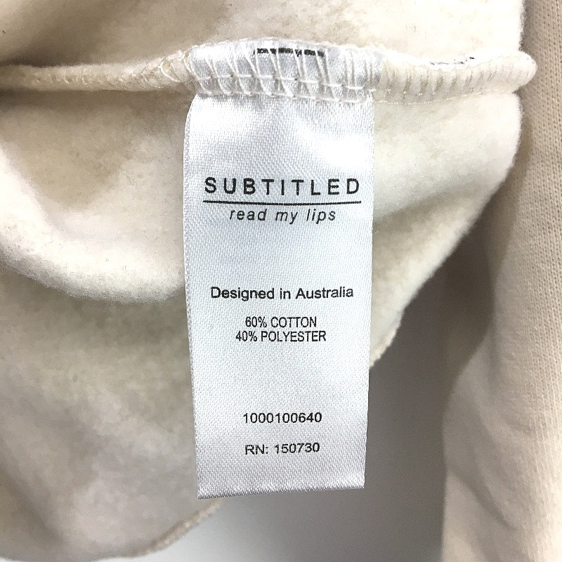 Subtitled State Fleece Crew Neck Loose Fit Oat Beige Jumper Ladies Size XS NEW