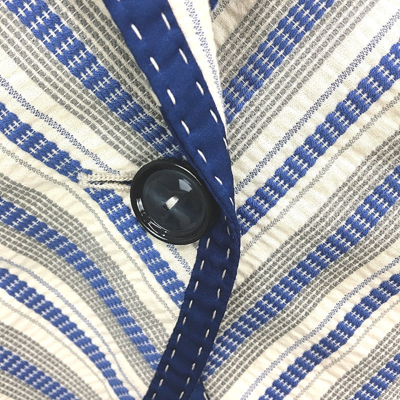 ZARA Vintage Stitching Style Blue Stripe Blazer Jacket Ladies Size Large