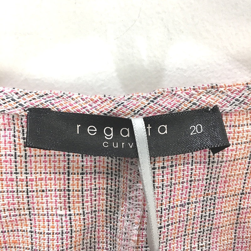 Regatta Curve Linen Blend Twill Orange Fluted Short Sleeve Top Ladies Sz 20 NEW