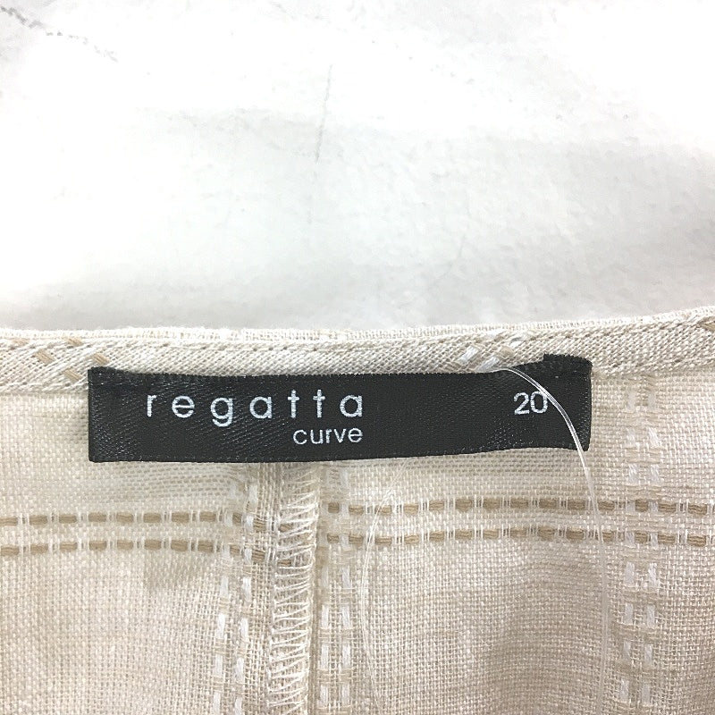 Regatta Curve Linen Blend Woven V Neck Oat Half Sleeve Top Ladies Size 20 NEW