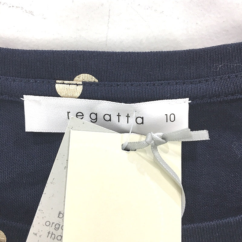 Regatta Staple 3/4 Sleeve Cotton Navy Gold Spot Foil Tee Ladies Size 10 NEW