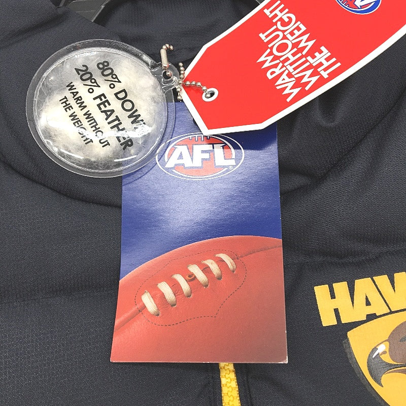 AFL Hawthorn Hawks Emblem Black Down Puffer Vest Ladies Size AU 8 NEW