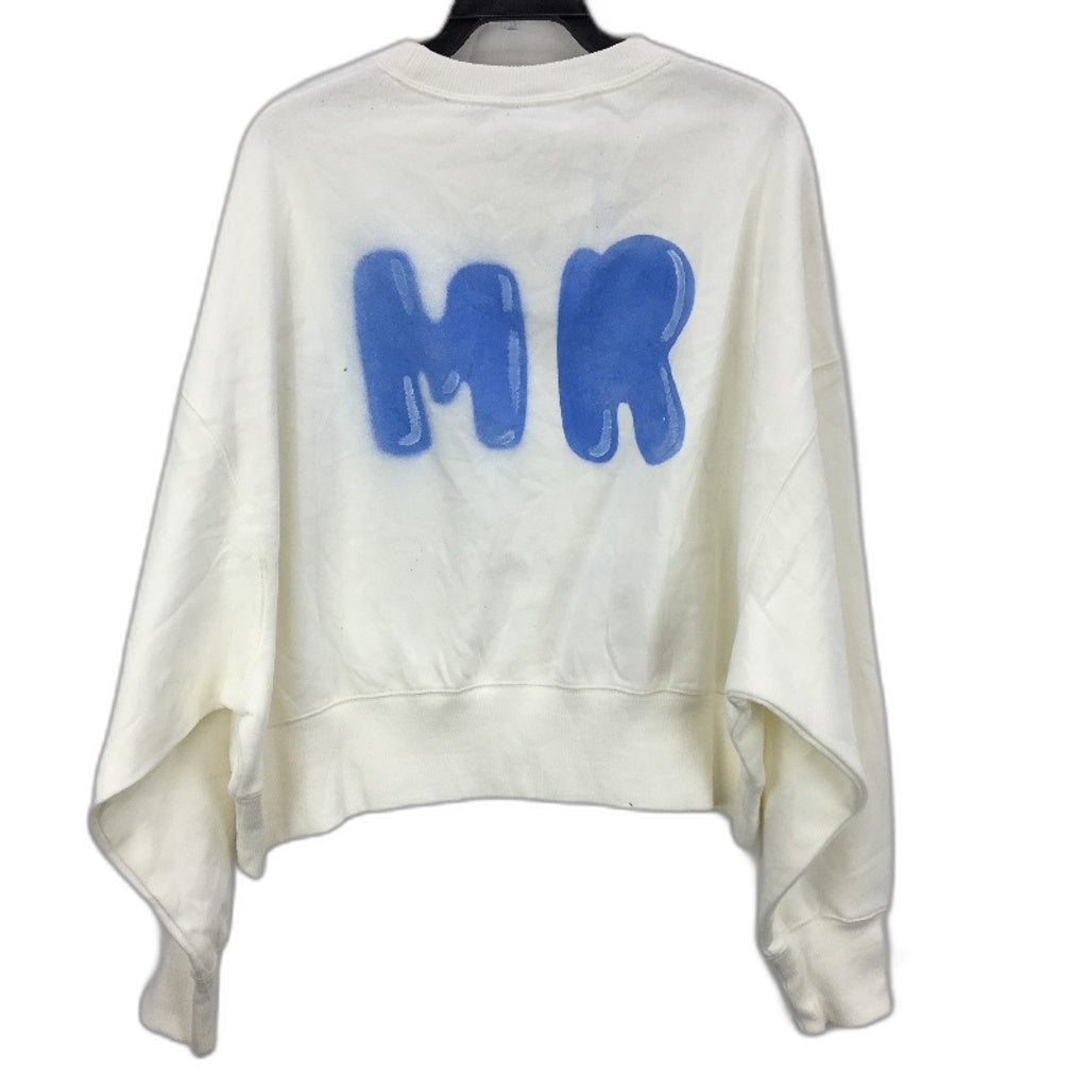 Nike Spray Paint Print Oversized White Fleece Sweatshirt Ladies Size Small
