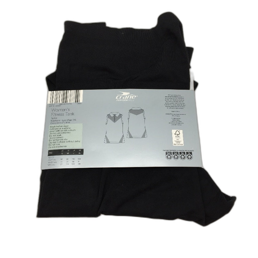 Crane Performance 2Pk Black Collared Sleeveless Fitness Tank Top Ladies Sz S NEW