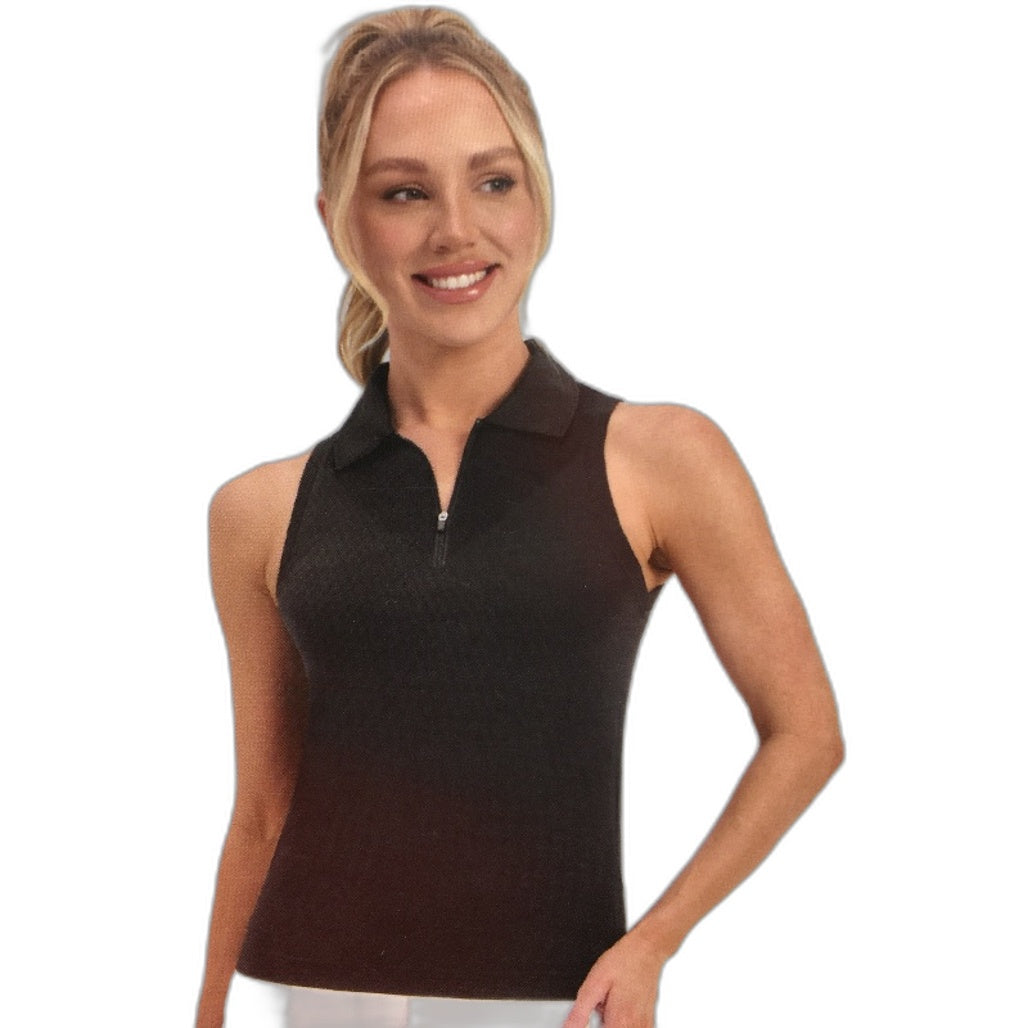 Crane Performance 2Pk Black Collared Sleeveless Fitness Tank Top Ladies Sz S NEW