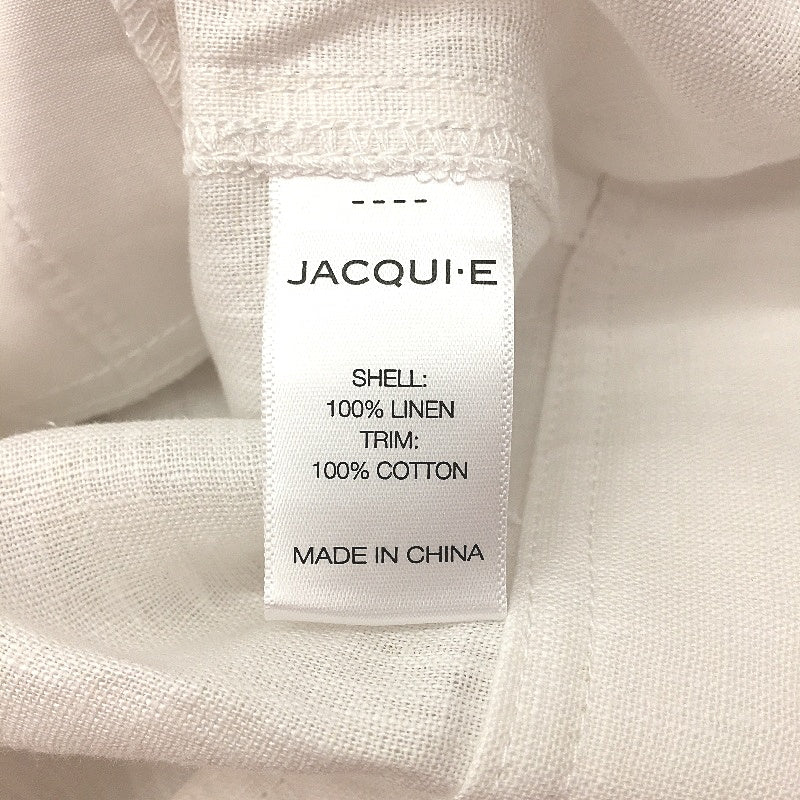 JacquiE Collared Button Up Long Sleeve White Linen Top Ladies Size AU 8 NEW