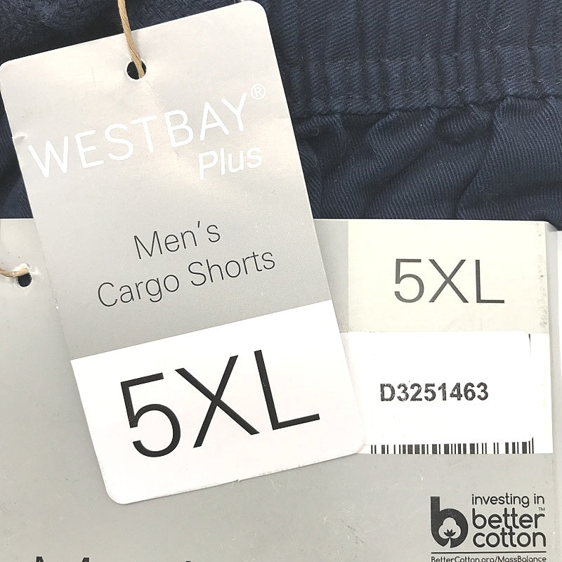 Westbay Plus Navy Blue Cargo Shorts Drawstring Mens Size 5XL NEW