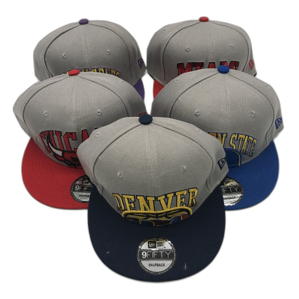 5-Pck NBA Grey Flat Cap Chicago Bulls, Golden State, LA Lakers, Miami&Denver NEW