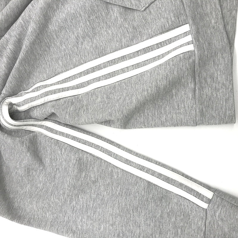 Adidas Grey Marle&White 3 Stripes Zip-Up Hooded Jacket Mens Size Large Preowned