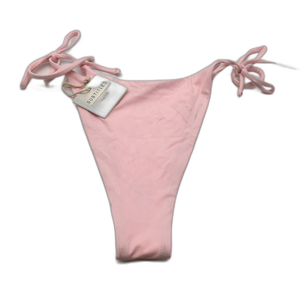 Subtitled Baby Pink Skimpy G-String Swim Bikini Bottom String Ladies Size L NEW