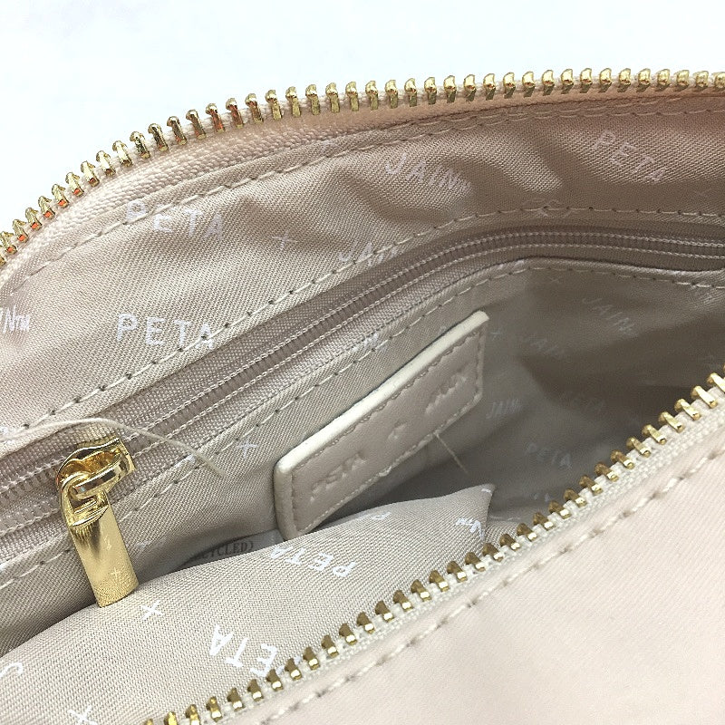 Peta And Jain Cream Beige Golden Zipper Small Crossbody Bag Multi-Pocket NEW