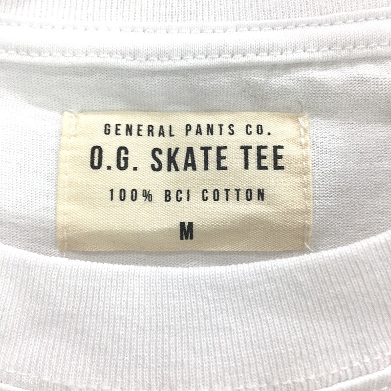 General Pants O.G Skate White Cotton Short Sleeve Tee Shirt Mens Size Medium NEW