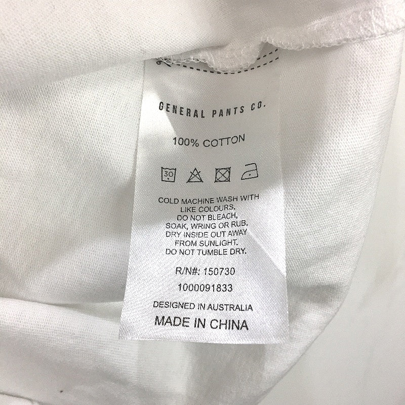 General Pants O.G Skate White Cotton Short Sleeve Tee Shirt Mens Size Medium NEW