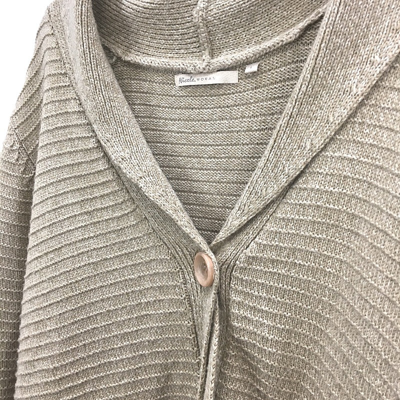 Nicole Woman Knitted Latte Brown Single Button Short Cardigan Ladies Size Large