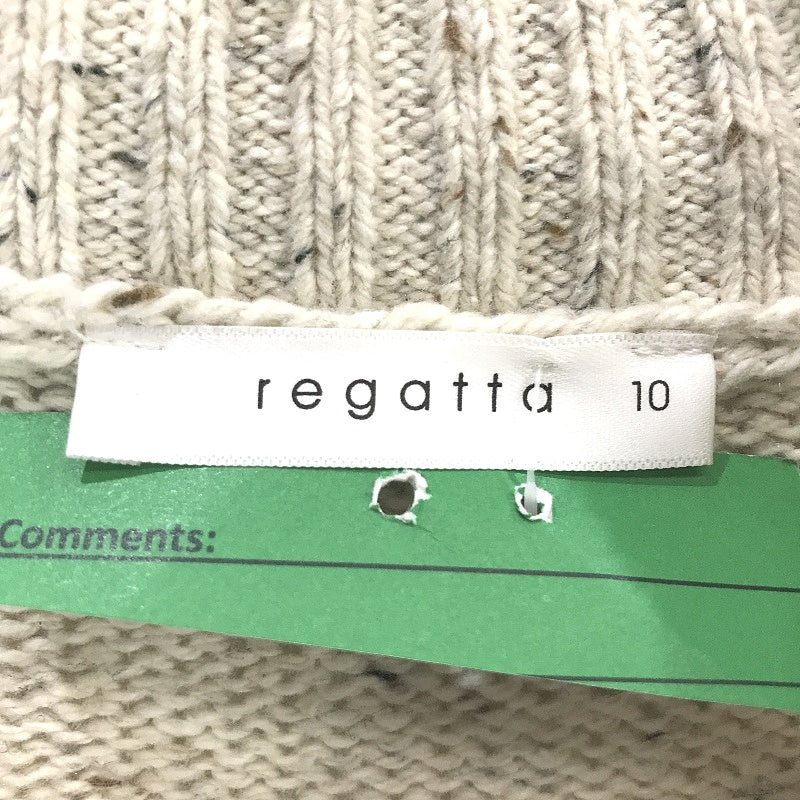 Regatta Ivory Cream Fleck Cotton Blend Twin Cable Knit Jumper Ladies Size 10 NEW