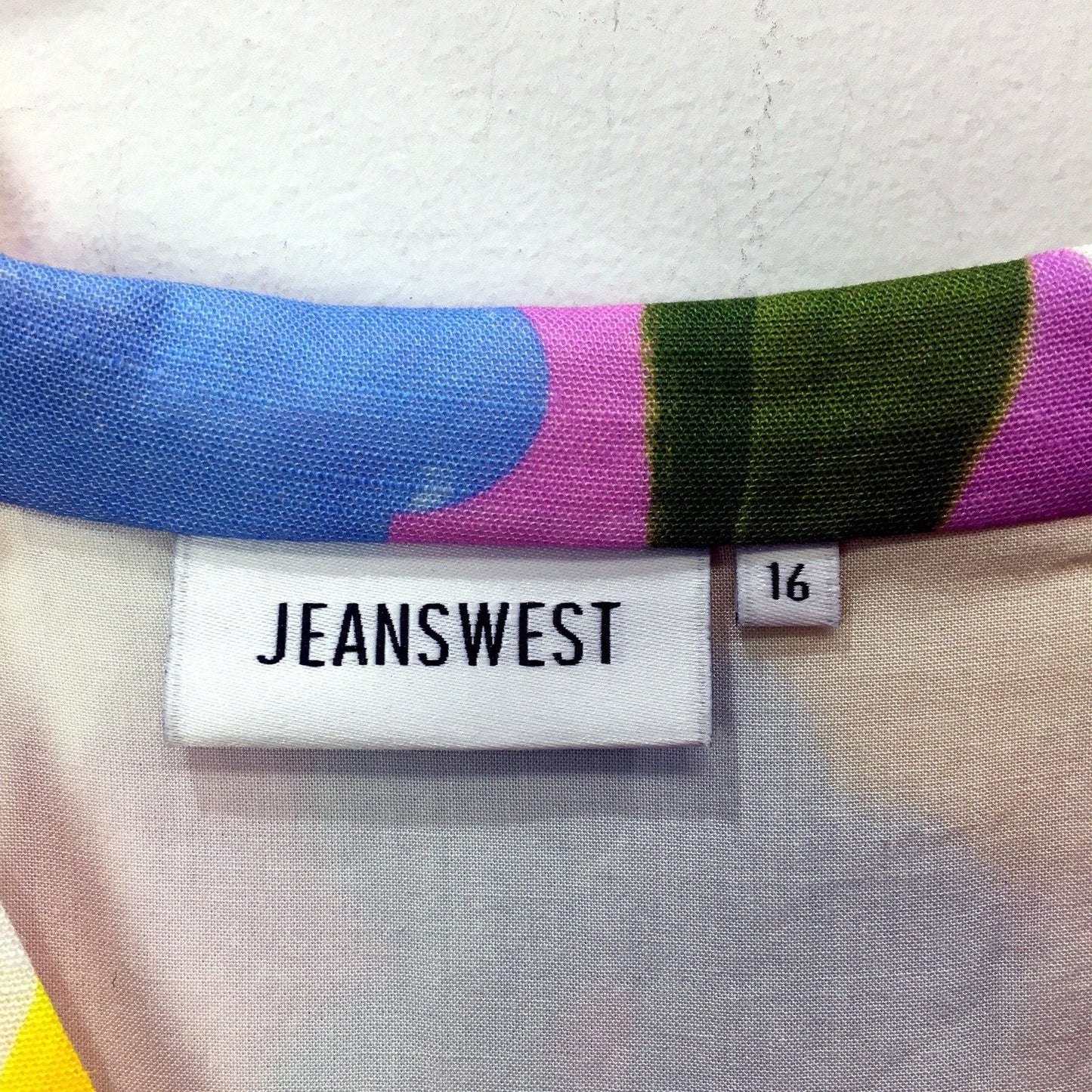 Womens Jeanswest Floral Print Sleeveless Dress Shirt in Multicolor Size 16 NEW