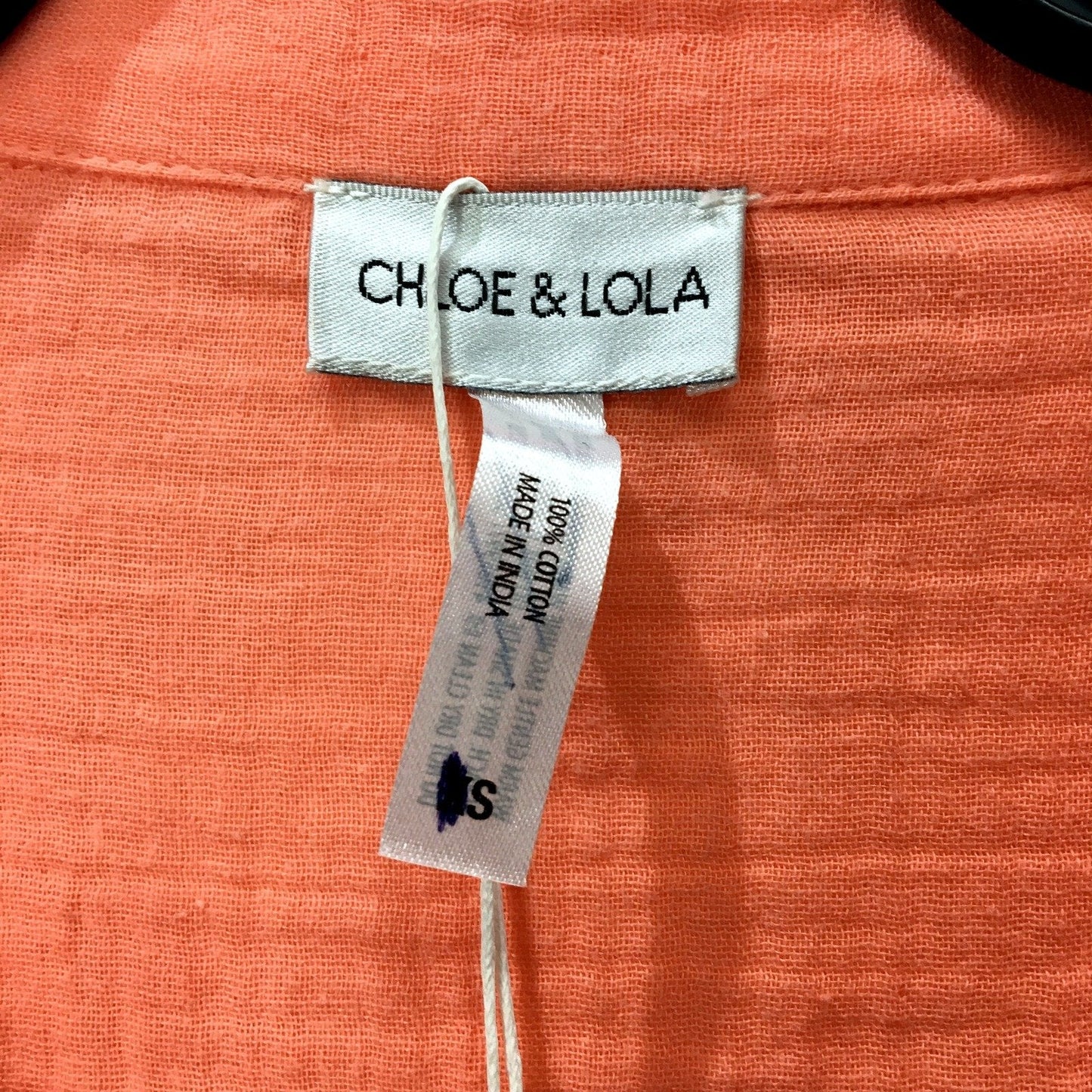 Chloe & Lola Womens Cotton Sleepwear Long Shirt in Orange, Size Small NEW