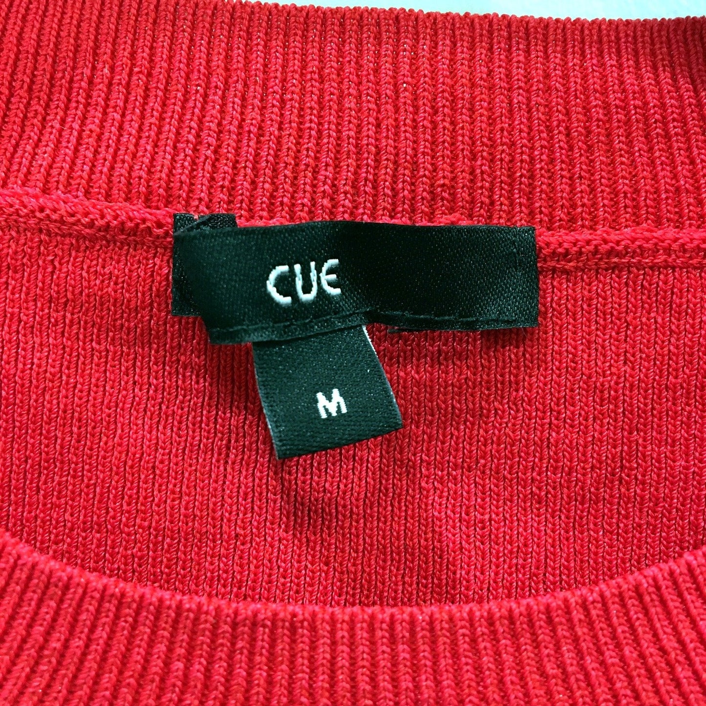 Cue Womens Bell Sleeve Pullover Sweater in Red Viscose Nylon, Size M NEW
