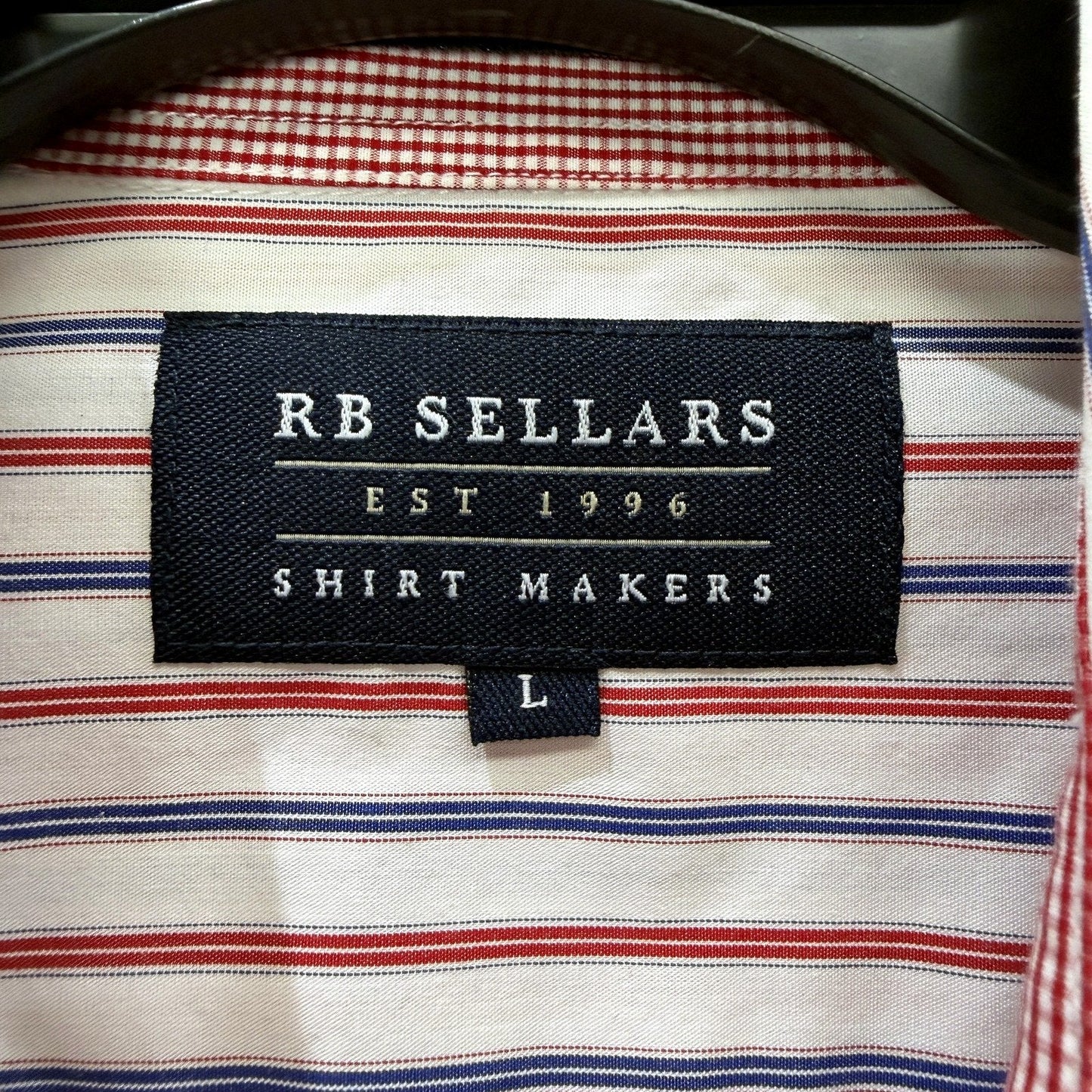 RB Sellars Mens Striped Dress Shirt Cotton Long Sleeve Collared Multi Color SZ L