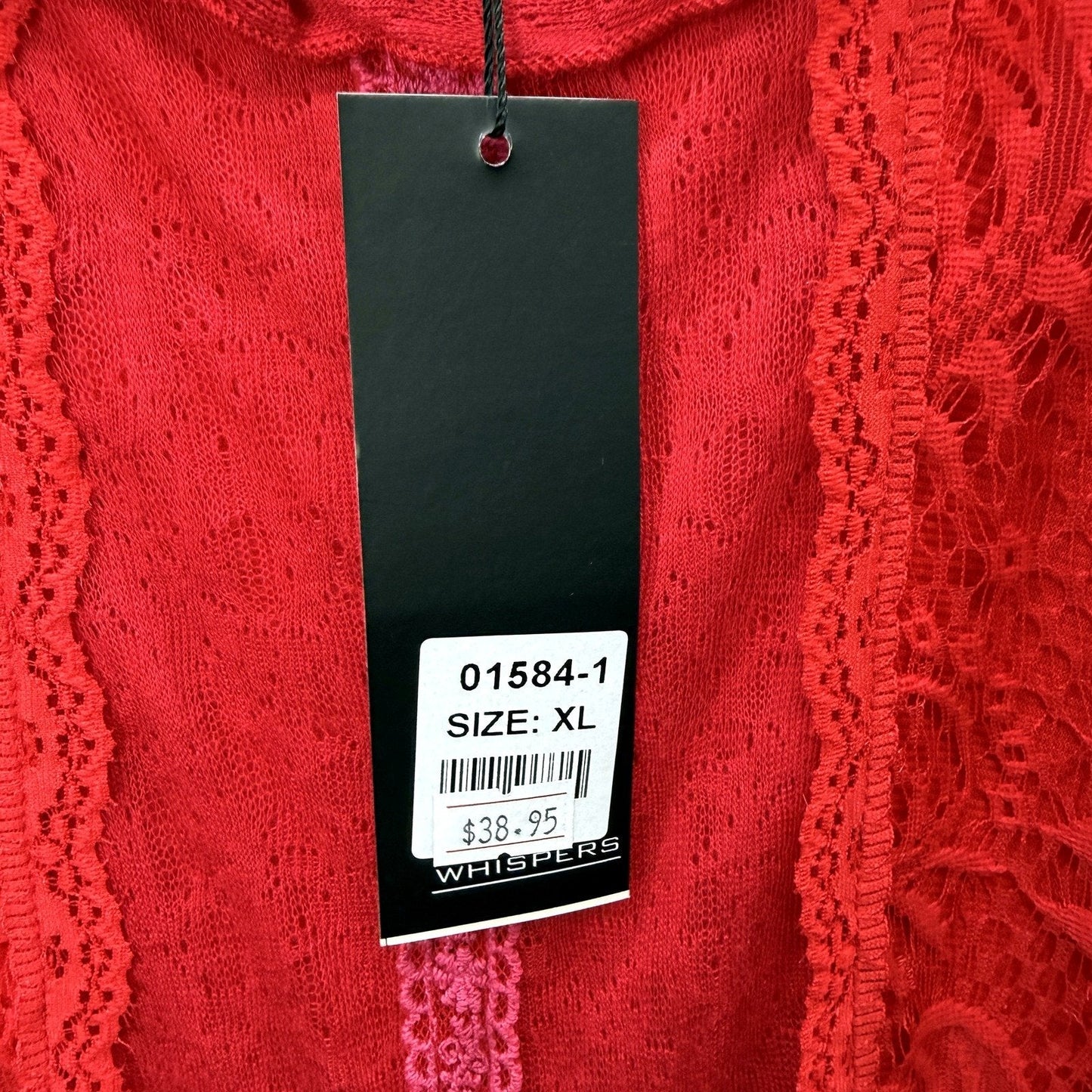 Whispers Womens Elegant Lace Sleeveless Red Blouse Top in Size XL NEW