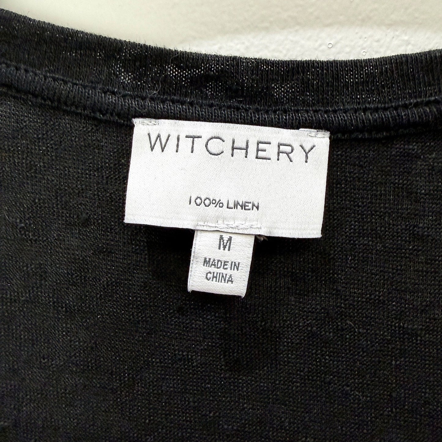 Witchery Womens Linen Tank Top in Black, Size M - Lightweight & Breathable