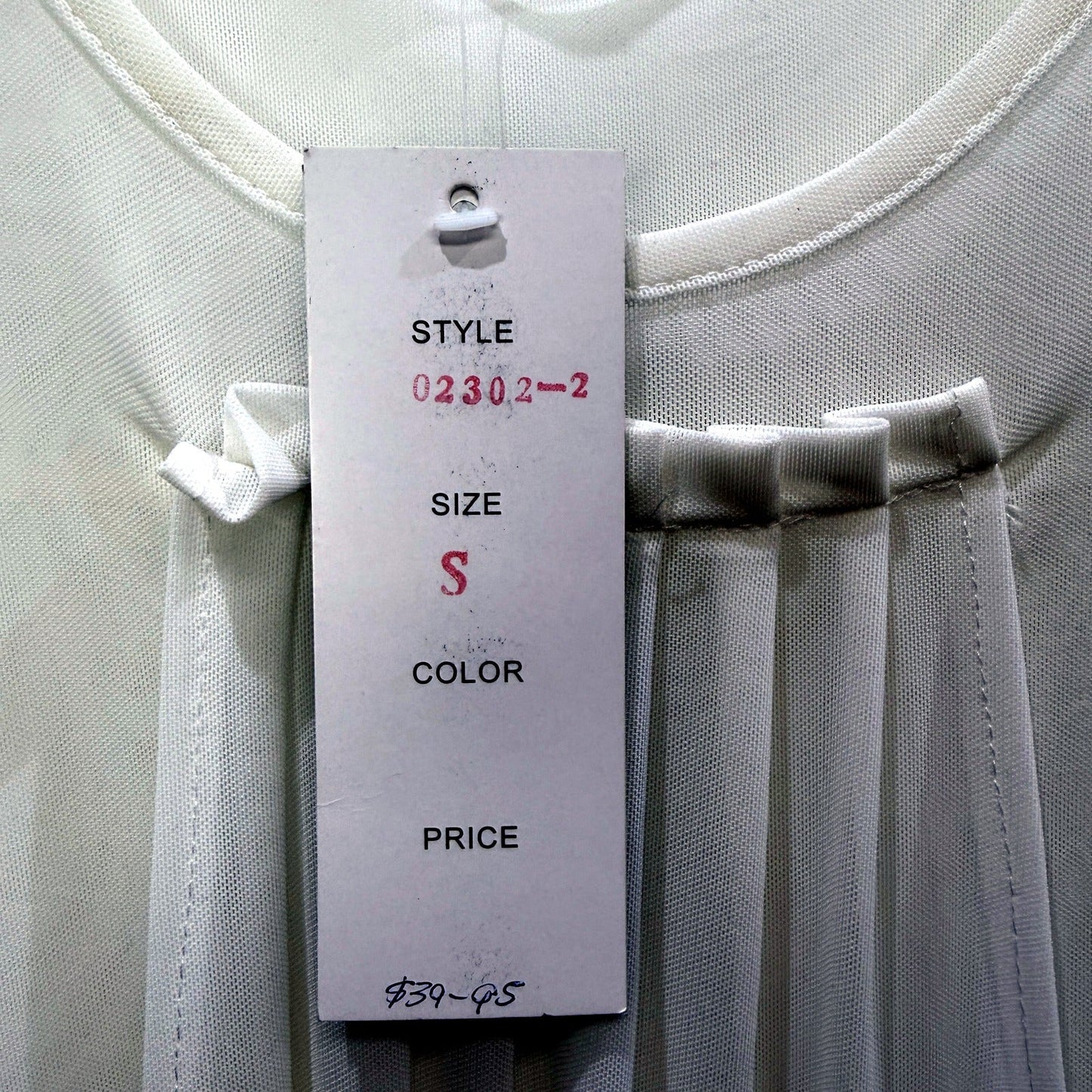 Lilia Womens Pleated Pullover Dress Long Sleeve Cinched Waist White Size S NEW