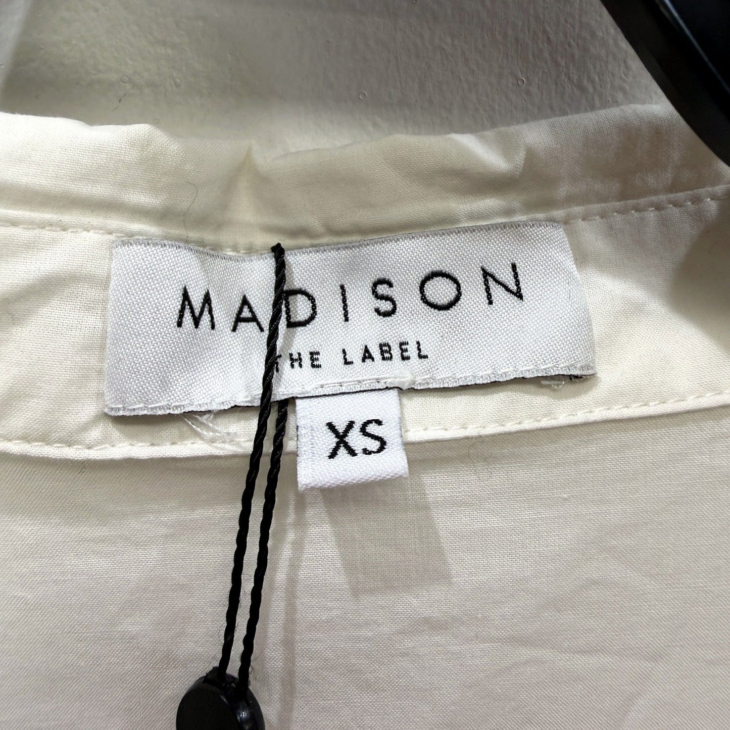 Madison Womens Felicity Crinkled Cotton Button-Up Shirt in White, XS NEW