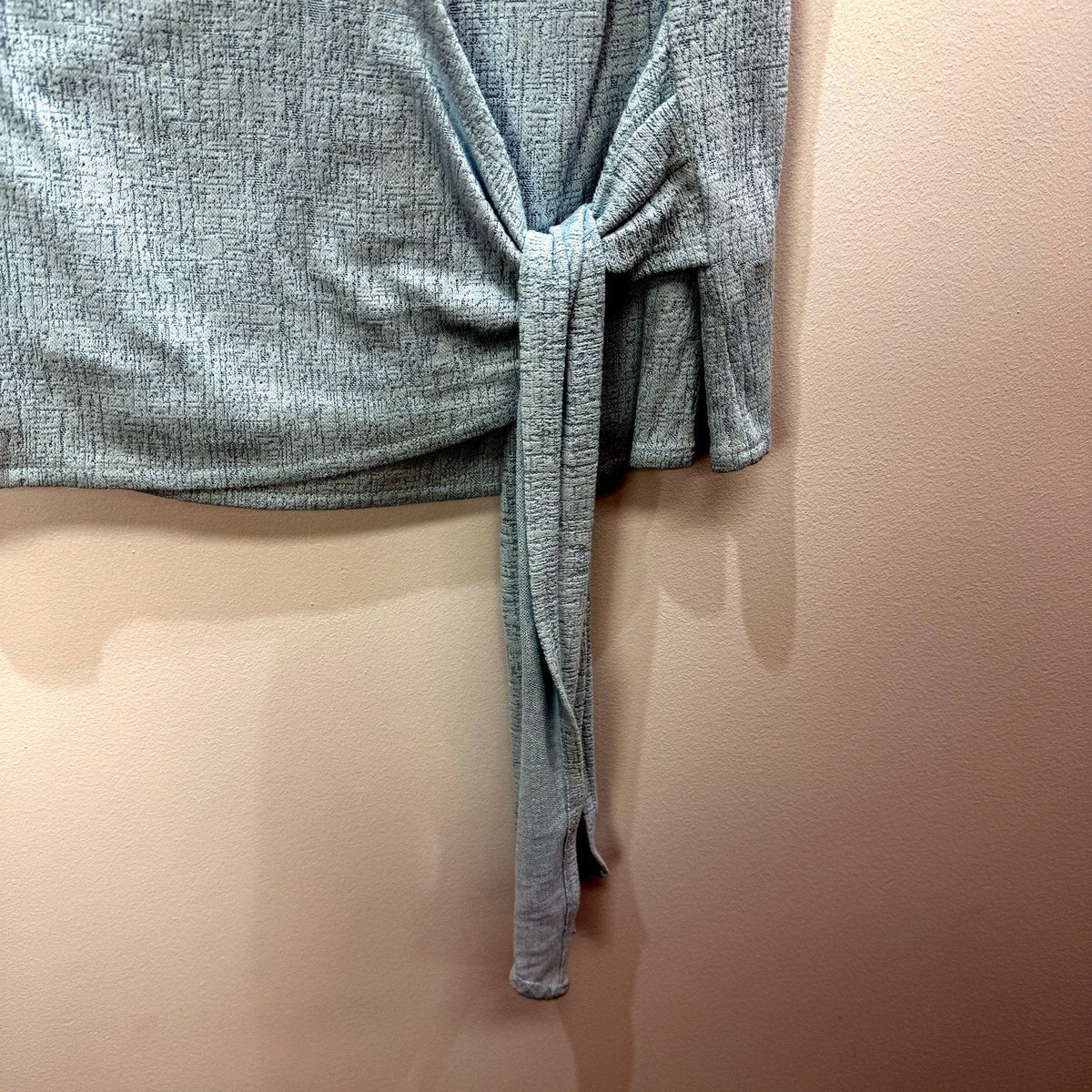 SABA Womens Sleeveless Knotted Front Sky Blue Top - Petite Size S