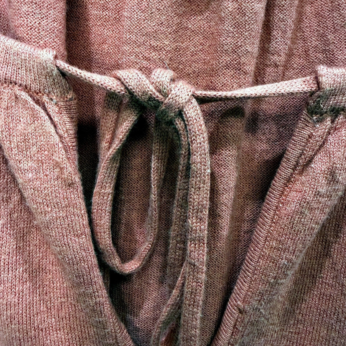 Witchery Womens Pullover Knit Blouse Puff Sleeve Tie Neck Cotton Pink Size S
