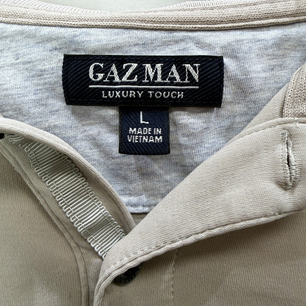 Gazman Mens Luxury Touch Gray Polo Shirt | Size L NEW