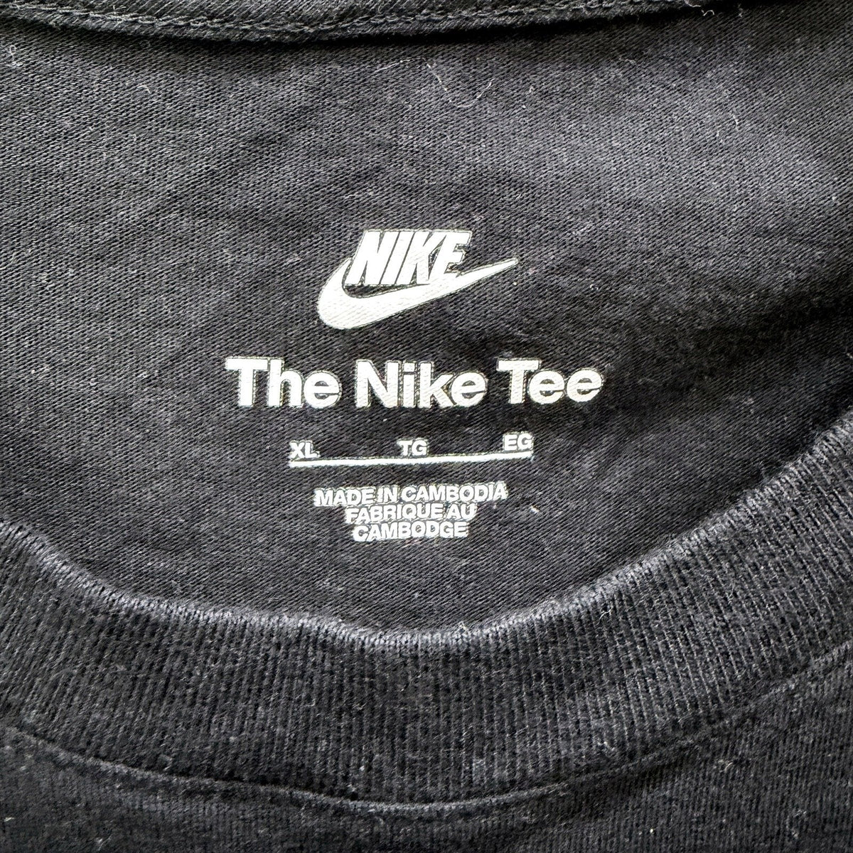 Nike Mens The Tee Black Cotton Casual Comfortable T-Shirt XL Size