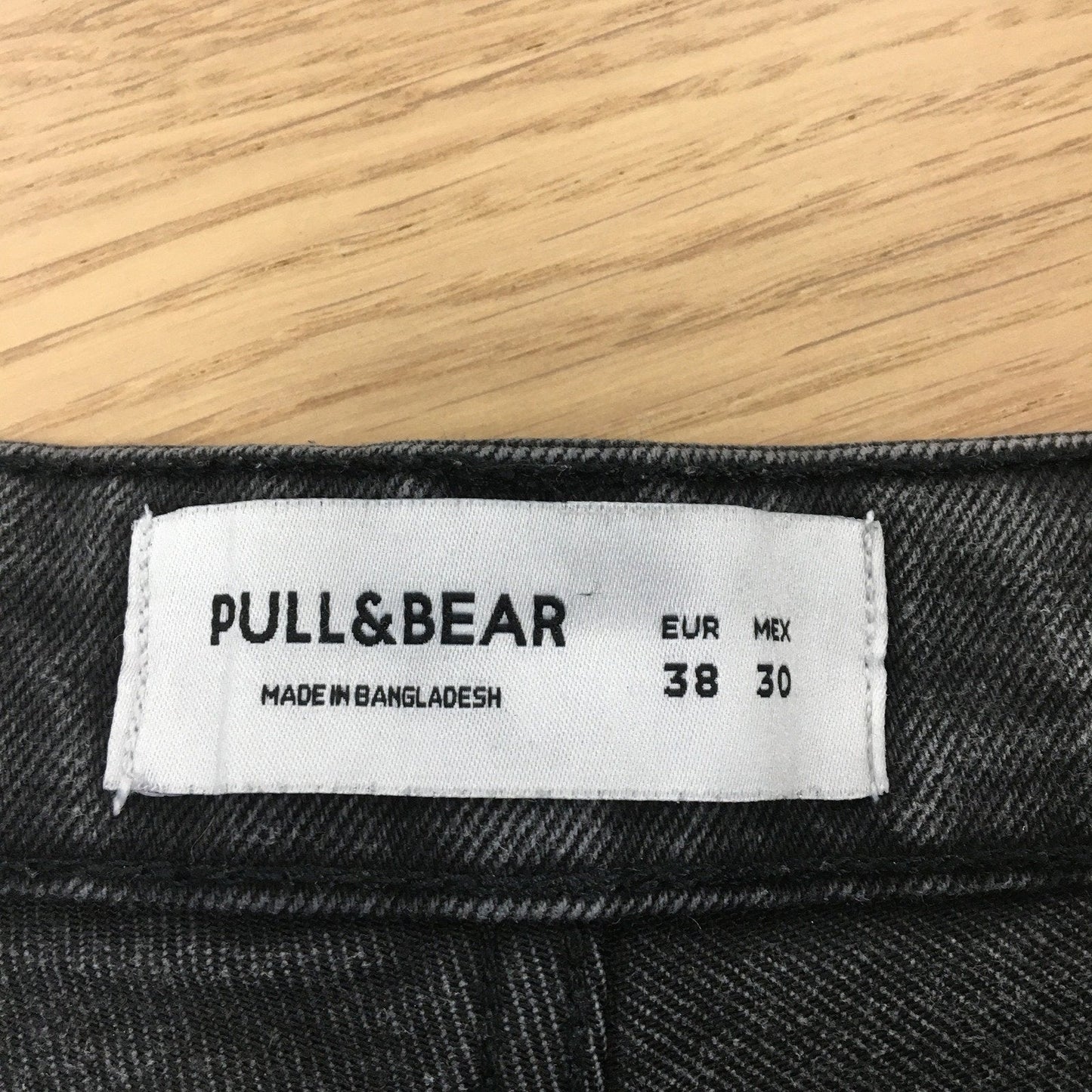 Pull & Bear Denim Shorts Black Relaxed Fit Men's Size 38