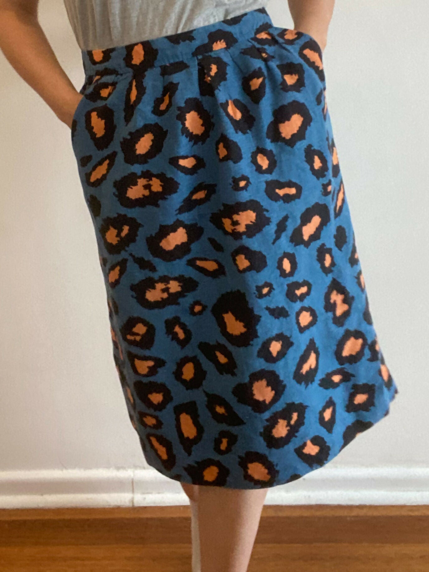 Women's Gorman Size 12 Cotton Animal-Print Skirt