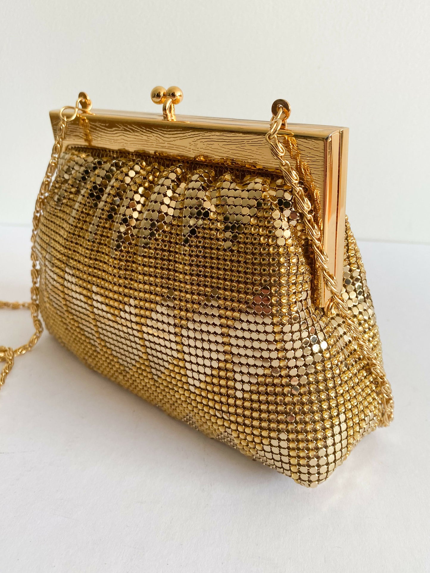 Gold-Tone Mesh Clutch