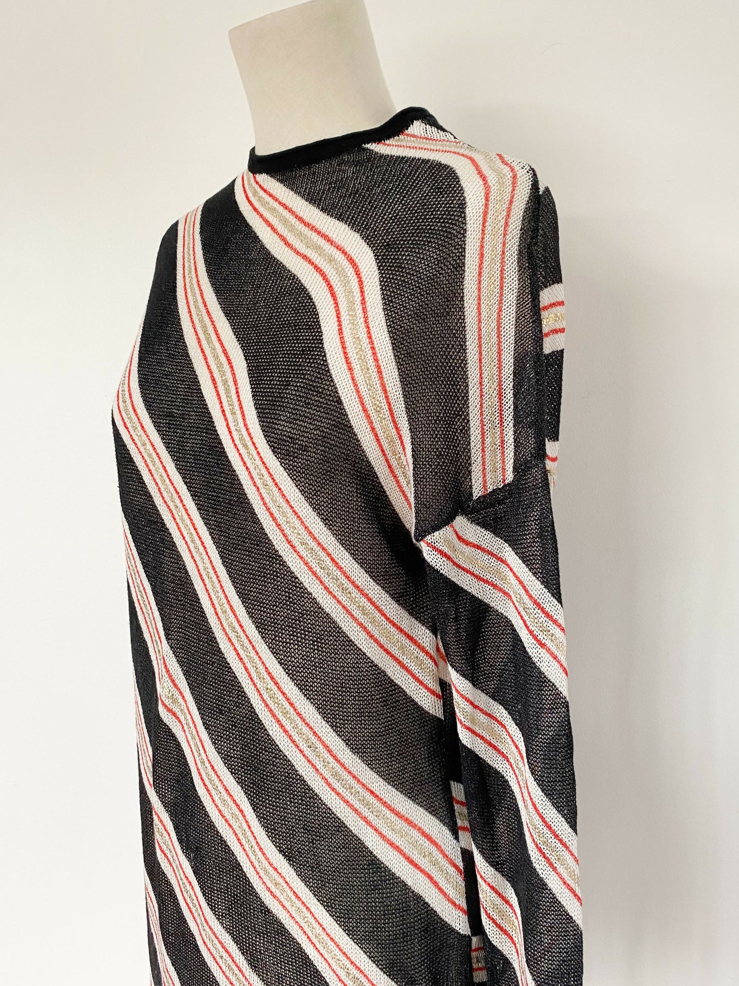 sass and bide Size S Sheer Striped Linen-Blend Top