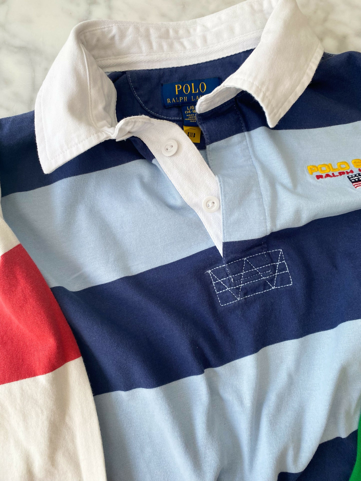 Kids' Polo Ralph Lauren Size 14-16 Striped Rugby Top