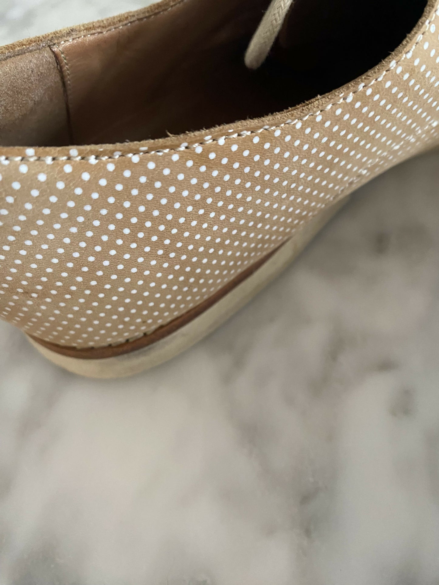 Women's Rollie 'Derby' Size 40 Beige Leather Shoes