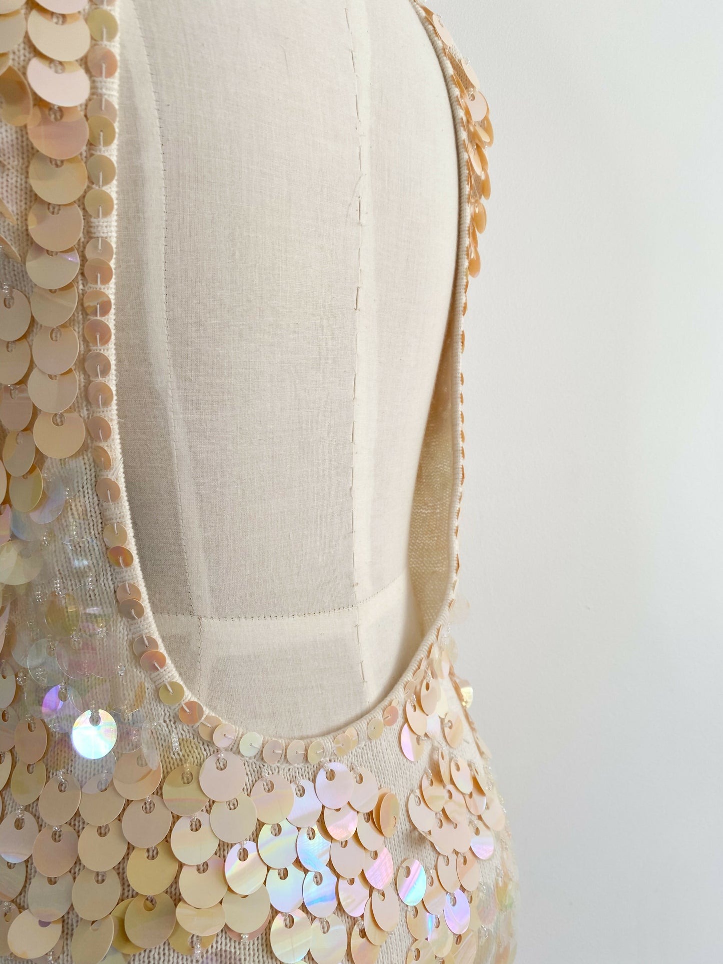 Gina Salvagno Melbourne Size Large Sequinned Cotton Knit Dress