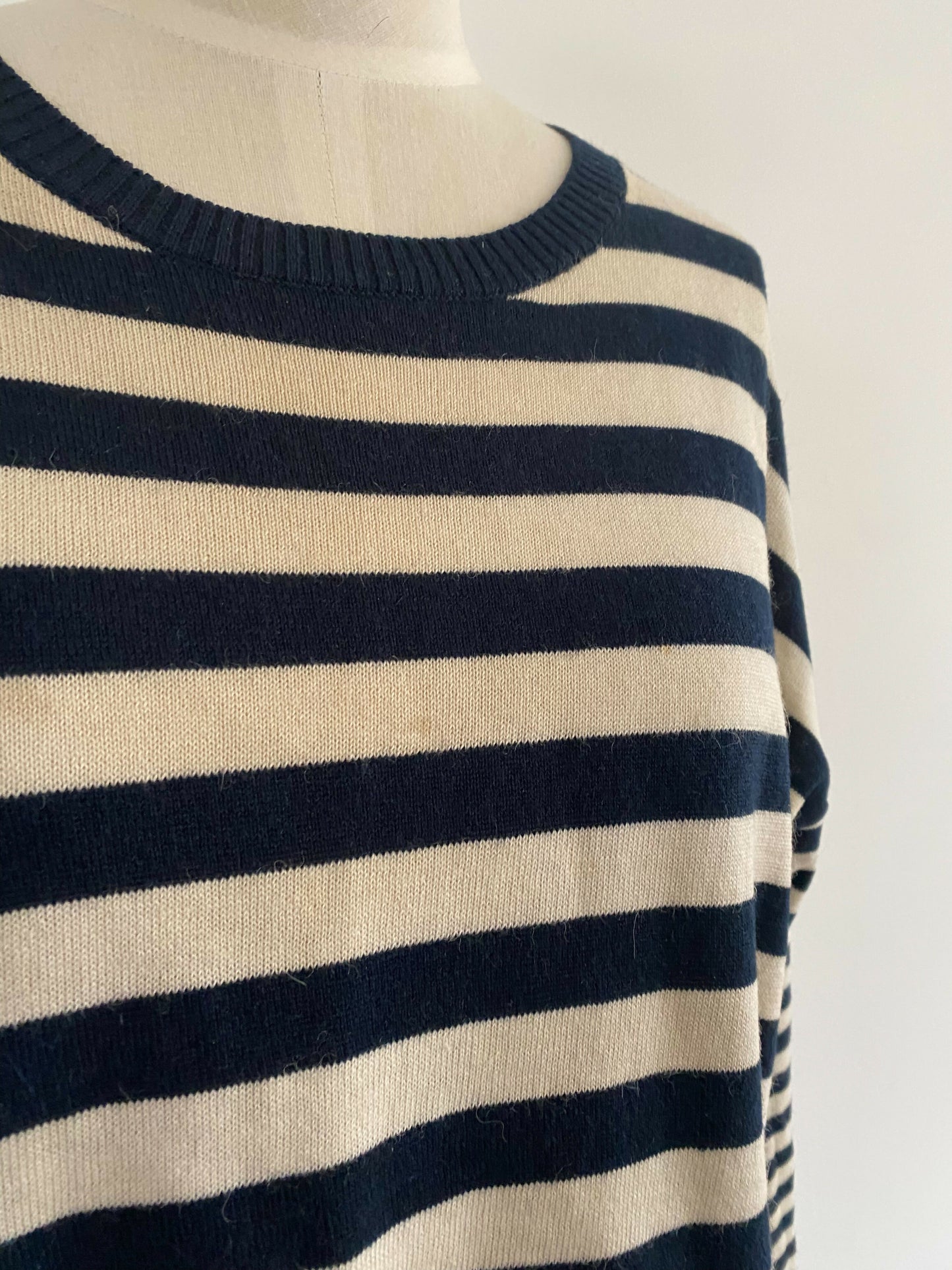 Women's Gorman Size S Navy Striped Pullover