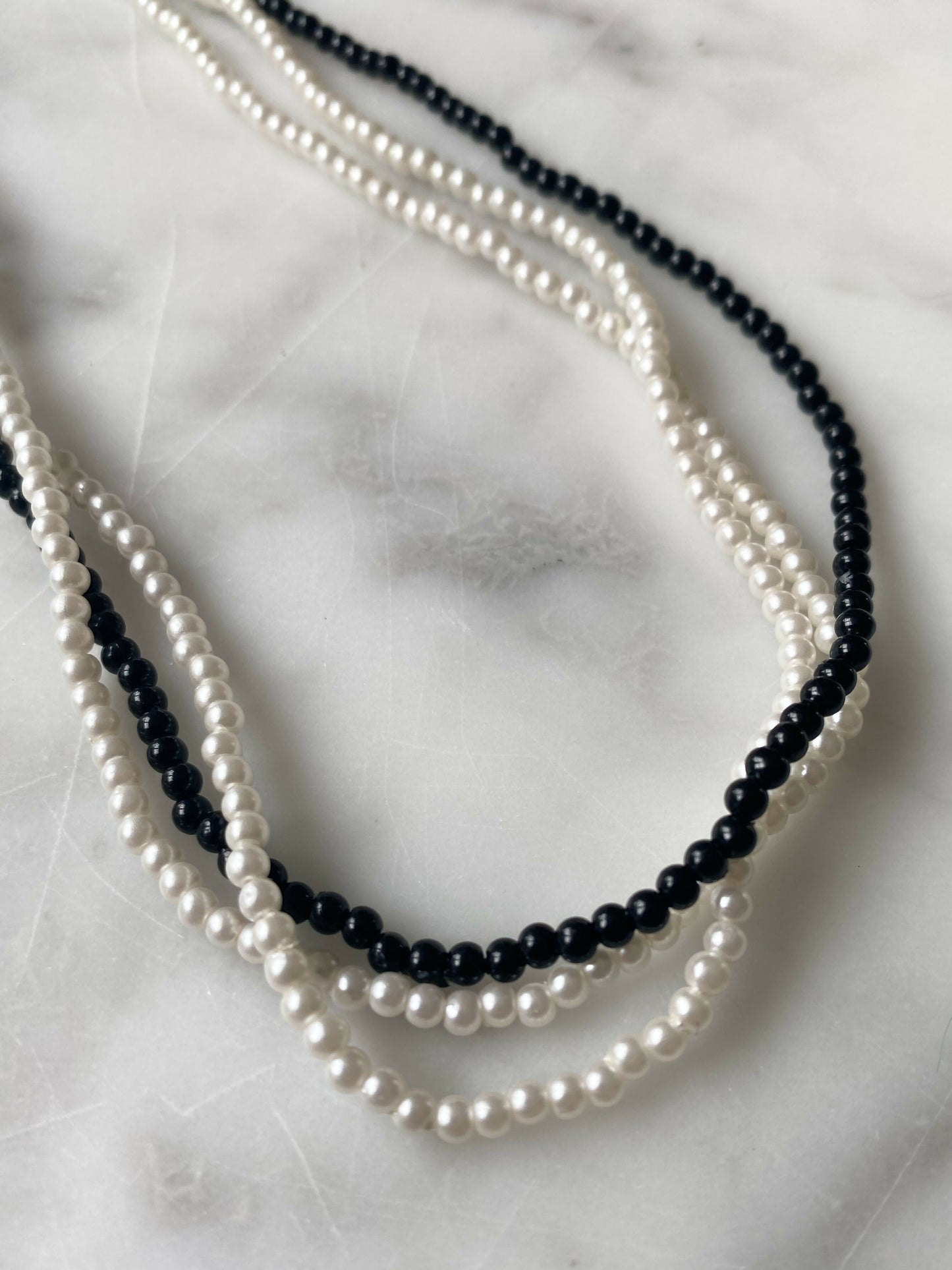 Faux Peal Multi-Strand Necklace