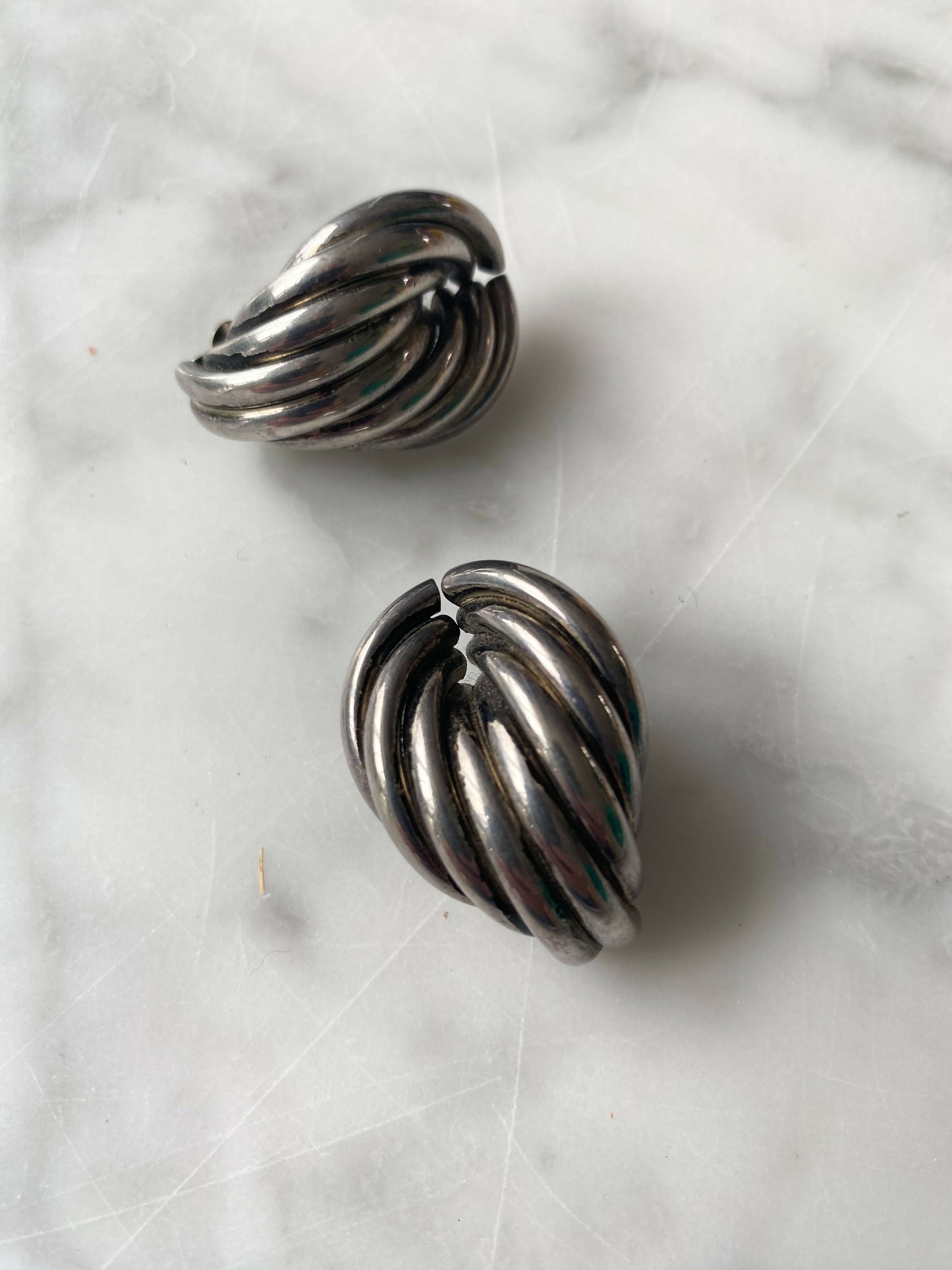 Silver-Tone Clip-On Knot Earrings