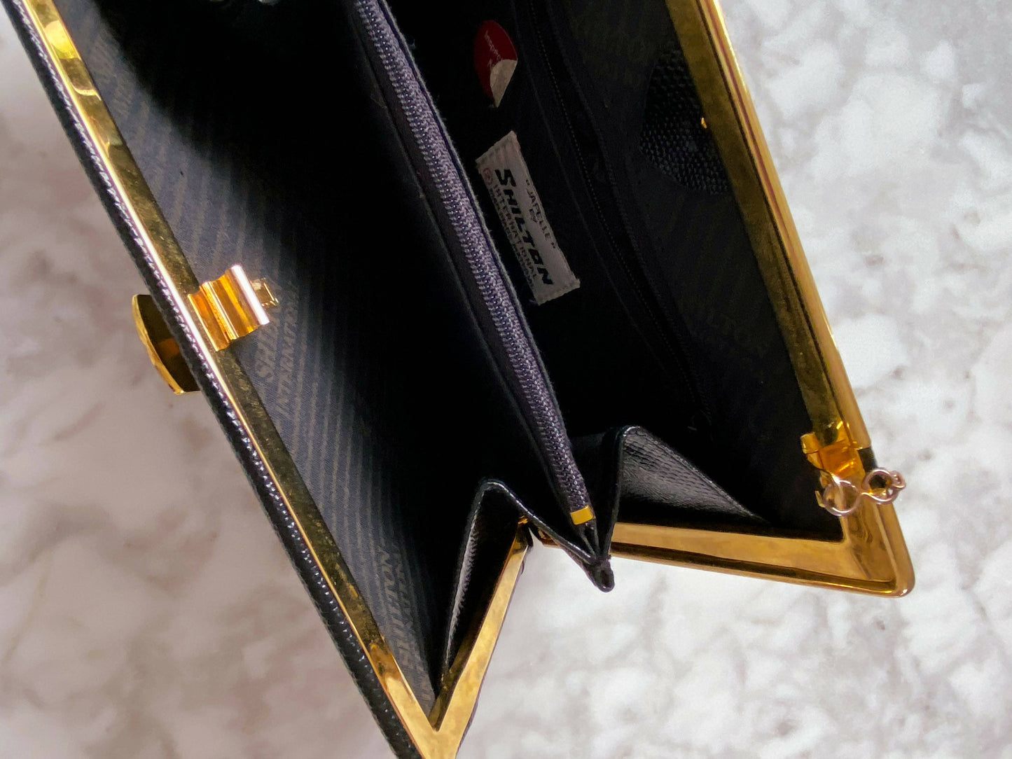Shilton Black Faux Leather Clutch