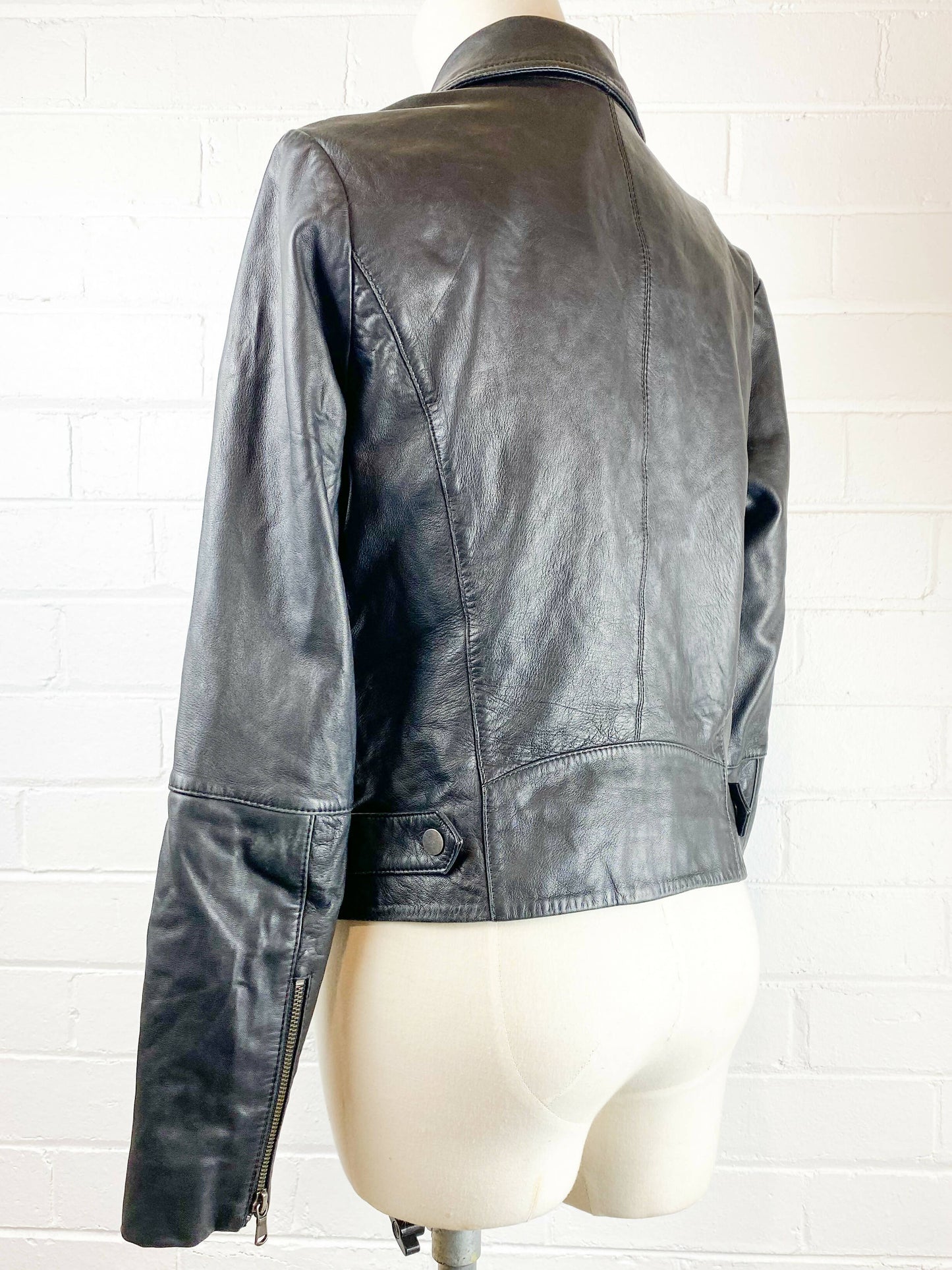 Jeanswest Size 10 Leather Biker Jacket