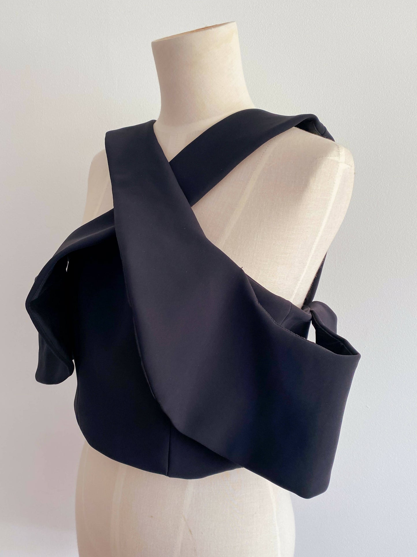 Kookai Size 34 Black Draped Top